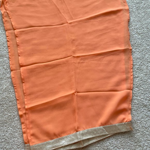 [NEW] Indian Pakistani Anarkali Gown Salwar Ethnic Suit Gold and Coral XS - Picture 9 of 11